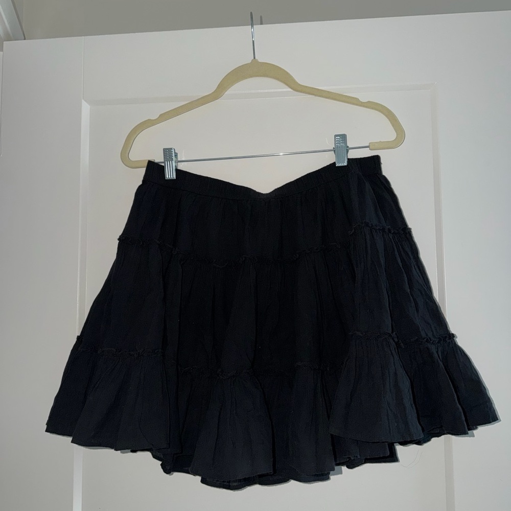 American Eagle Outfitters Black Tiered Skater Skirt